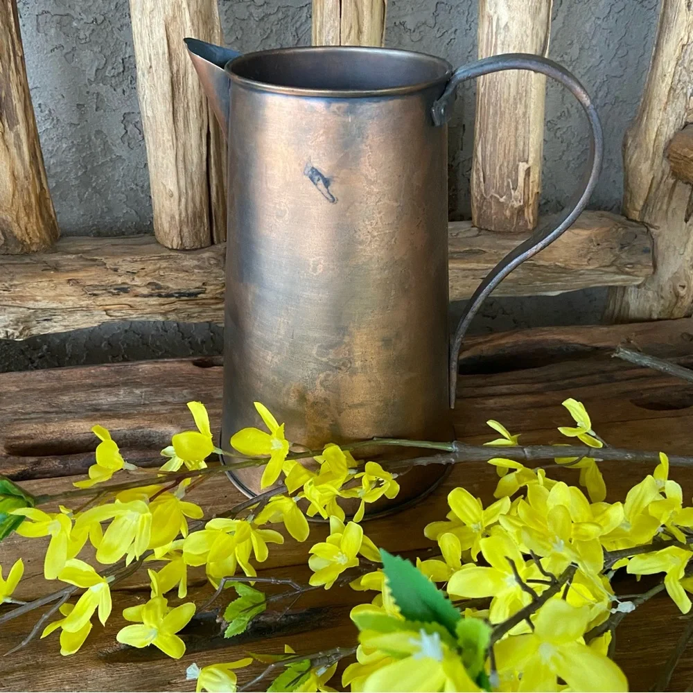 Brass Pitcher or Vase, Vintage Copper Look